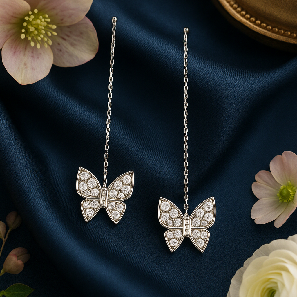 Butterfly Threader Earring - MIOR JEWELS