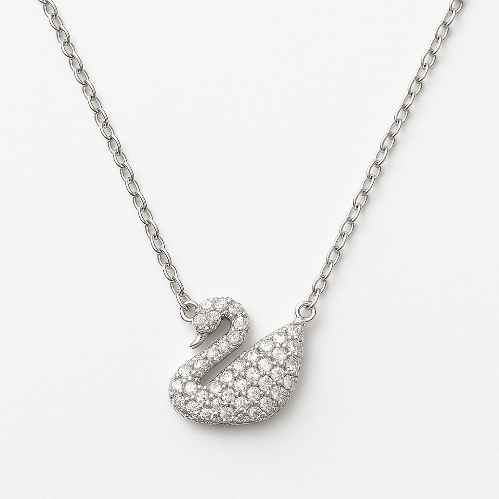 Regal Swan Silver Chain Pendant - MIOR JEWELS