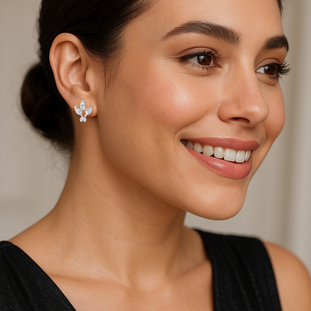 Blush Leaf Rose Gold Earrings