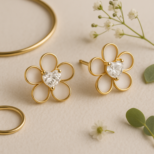 Floral Love Rose Gold Earrings