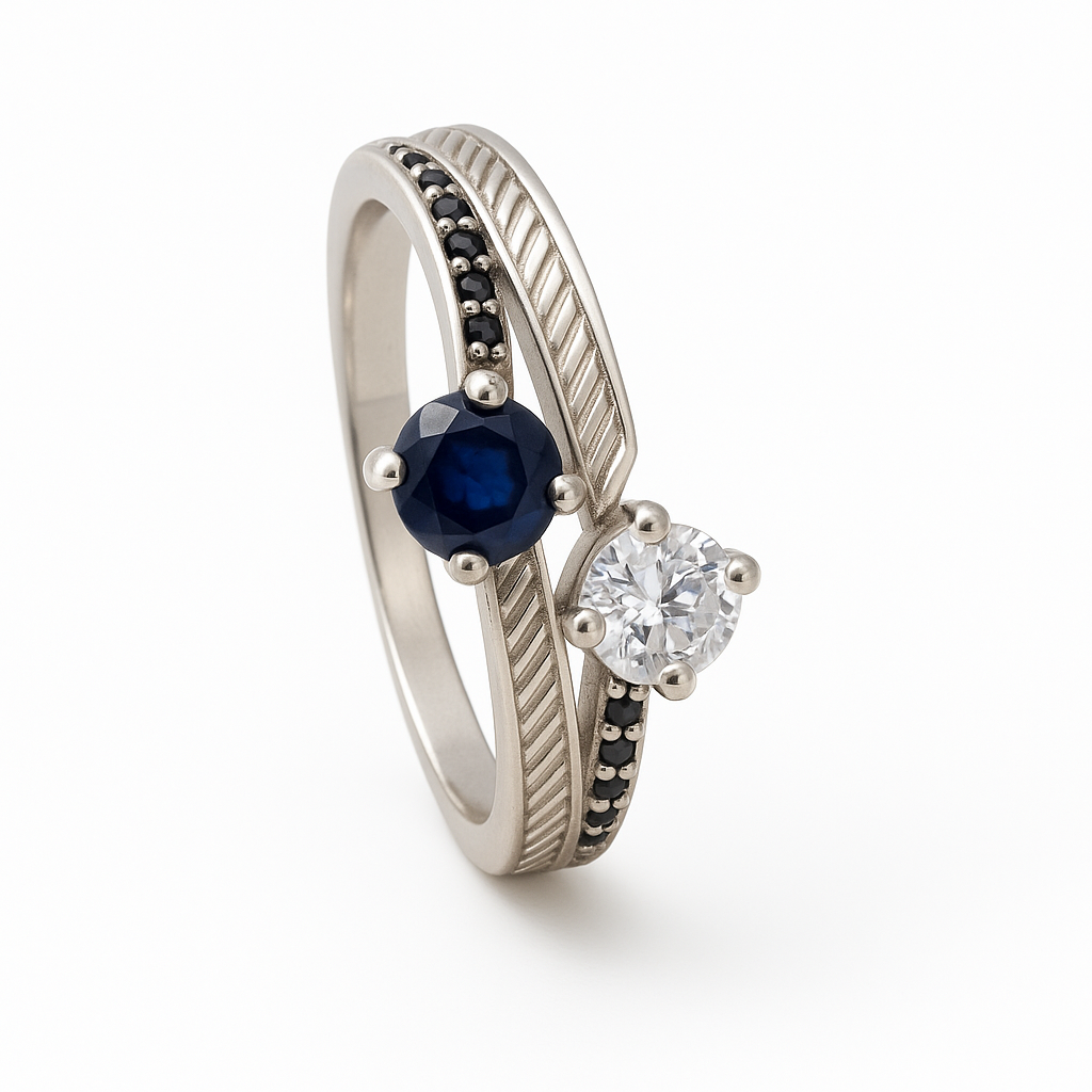 Dual Solitaire Silver Ring - MIOR JEWELS