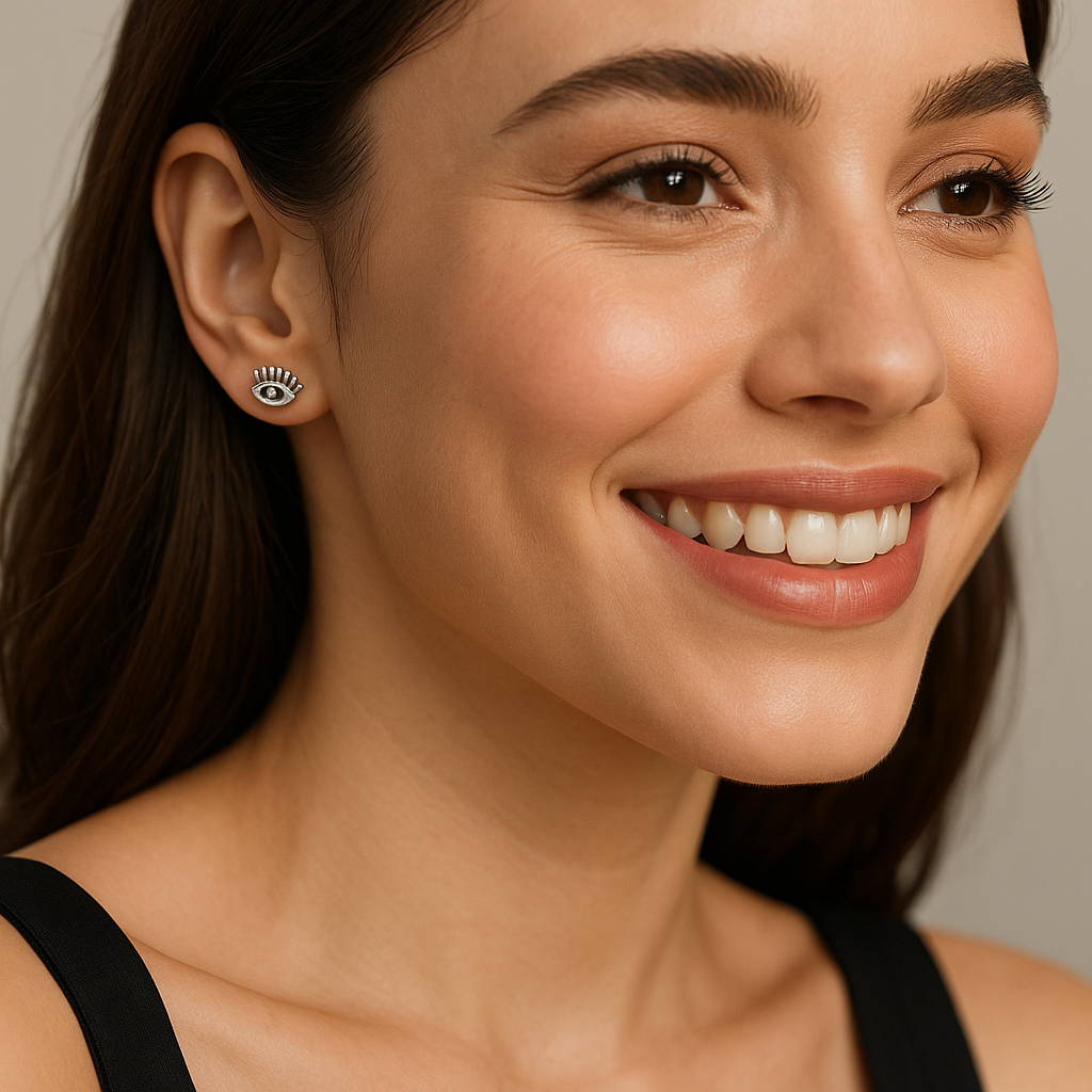 Evil Eye Silver Studs