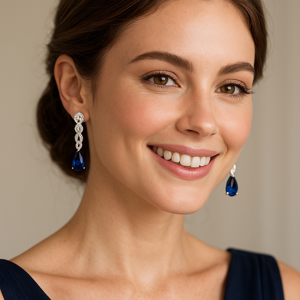 Blue Swirls Earrings - MIOR JEWELS