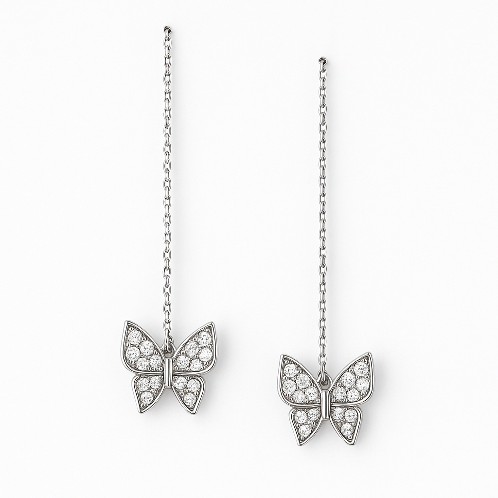 Butterfly Threader Earring - MIOR JEWELS