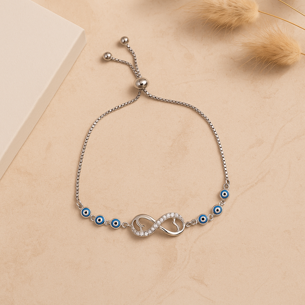 Infinity Evil Eye Adjustable Bracelet - MIOR JEWELS