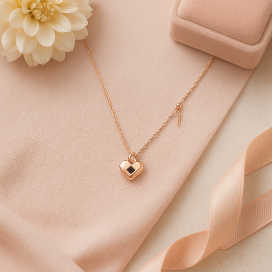Heartlocked Rose Gold Chain Pendant - MIOR JEWELS