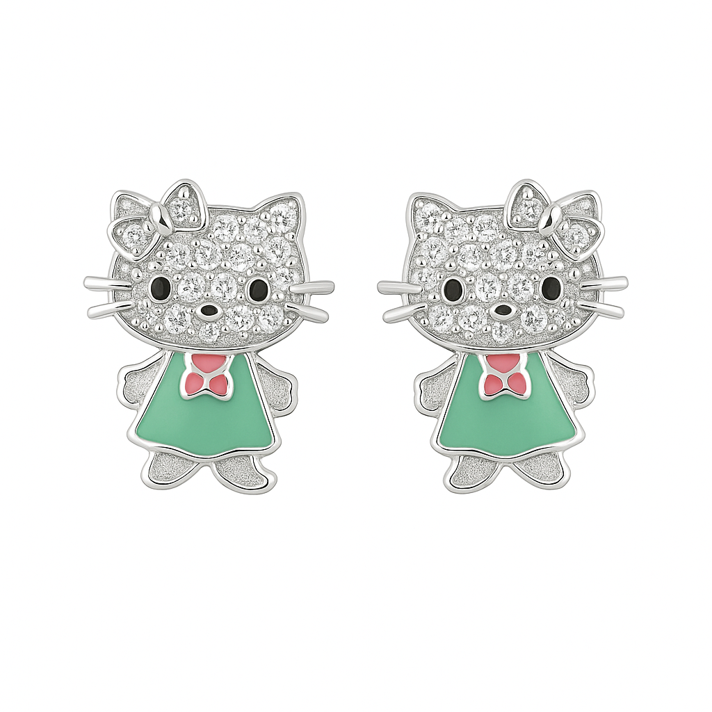 Crystal Cat Studs - MIOR JEWELS