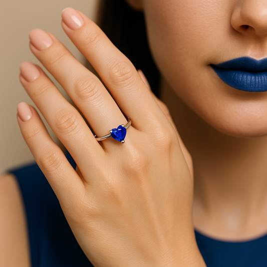 Navy Heart Ring - MIOR JEWELS