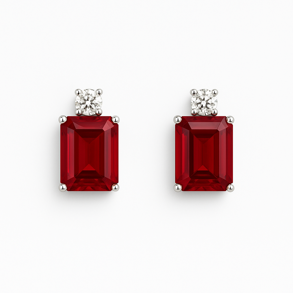Scarlet Flame Stud & Pendant Set - MIOR JEWELS