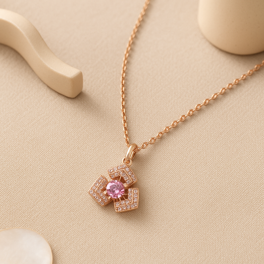 Trilove Spark Rose Gold Chain Pendant