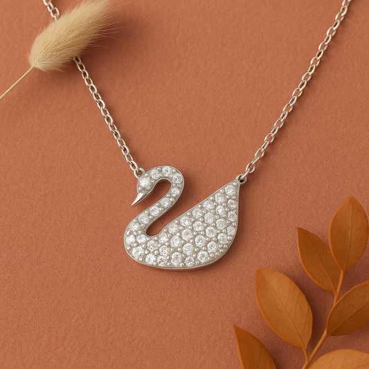 Regal Swan Silver Chain Pendant - MIOR JEWELS