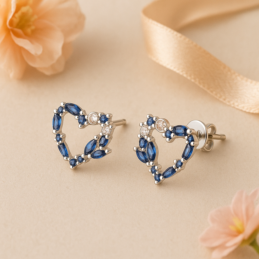 Blue Heart Whisper Earrings