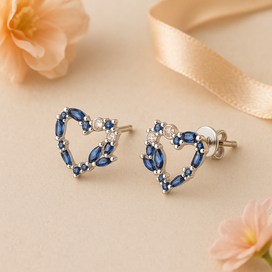 Blue Heart Whisper Earrings