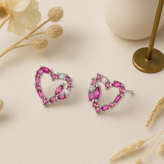 Pink Heart Whisper Earrings