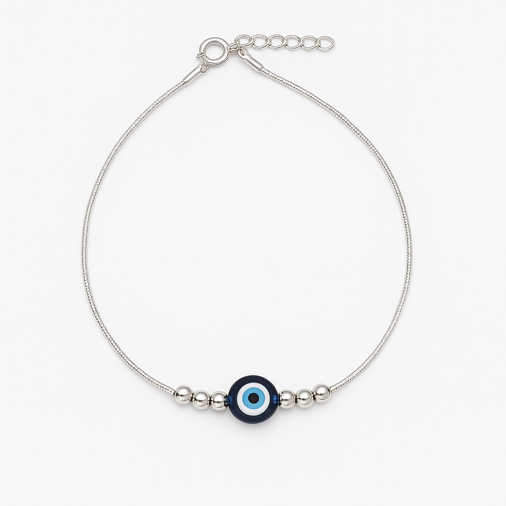 Evil Eye Beads Anklet Single - MIOR JEWELS