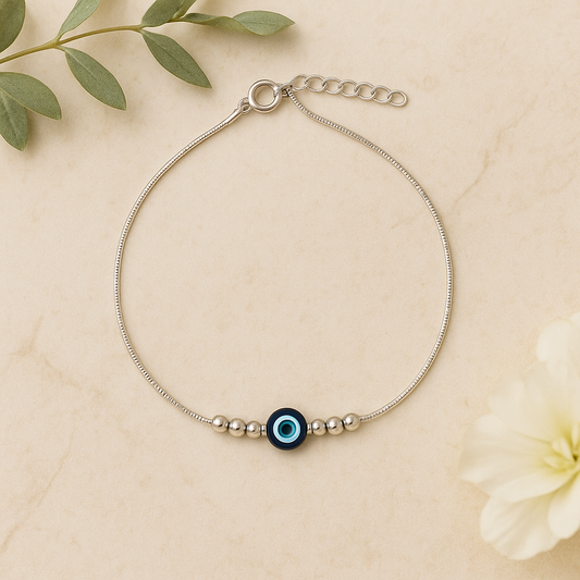 Evil Eye Beads Anklet Single - MIOR JEWELS