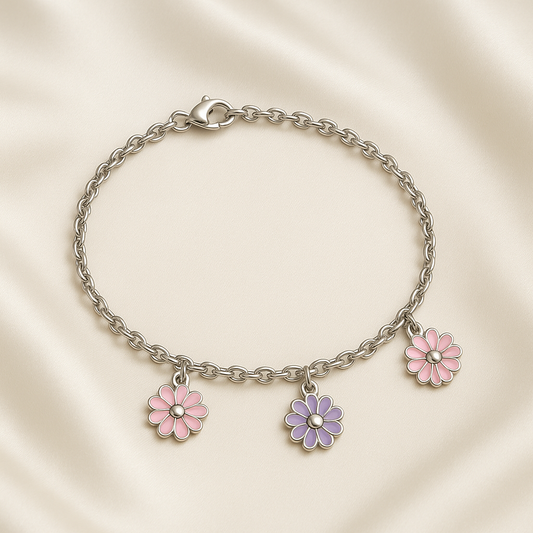 Floral Triplet Anklets Pair - MIOR JEWELS