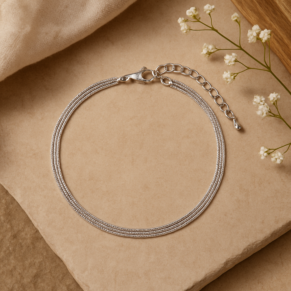 Trio Layered Anklets Pair - MIOR JEWELS
