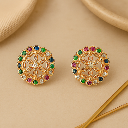 Regal Rose Gold Blooms Earring