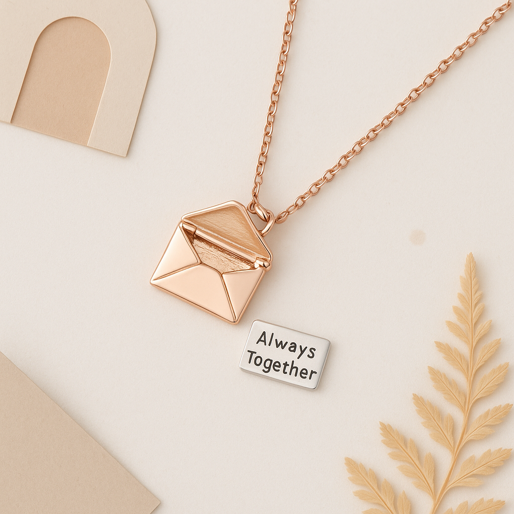 Enclosed Love Rose Gold Chain Pendant - MIOR JEWELS