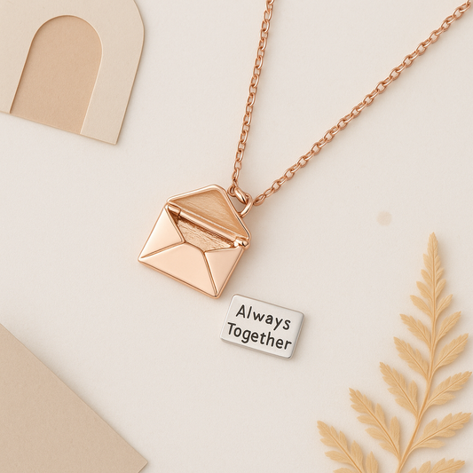 Enclosed Love Rose Gold Chain Pendant - MIOR JEWELS