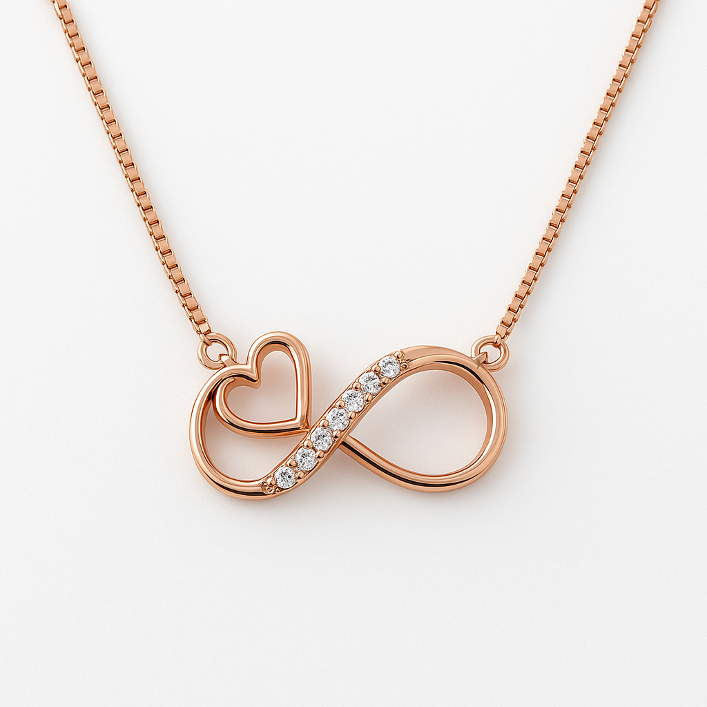 Infinity Blush Rose Gold Chain Pendant - MIOR JEWELS