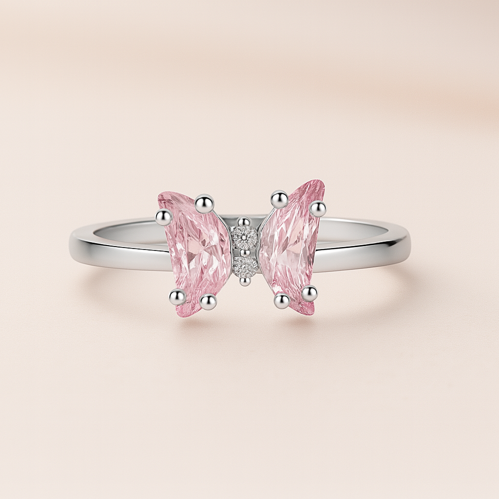 Pink Butterfly Wings Ring - MIOR JEWELS