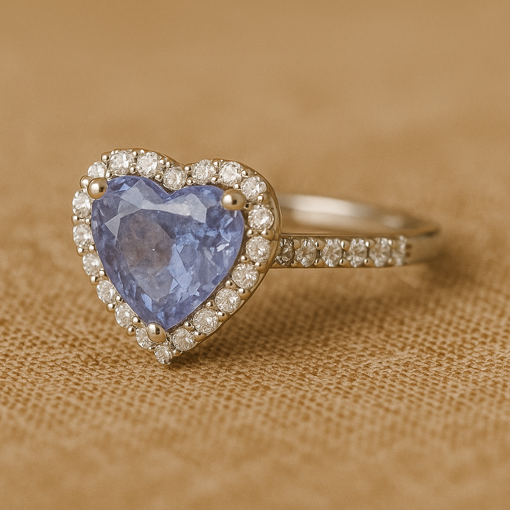 Blue Heart Ice Solitaire Ring - MIOR JEWELS