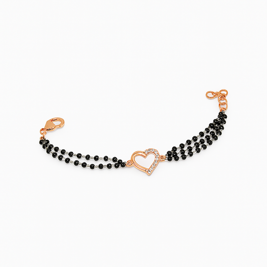 Rose Gold Heart Triple Layered Nazaria Bracelet