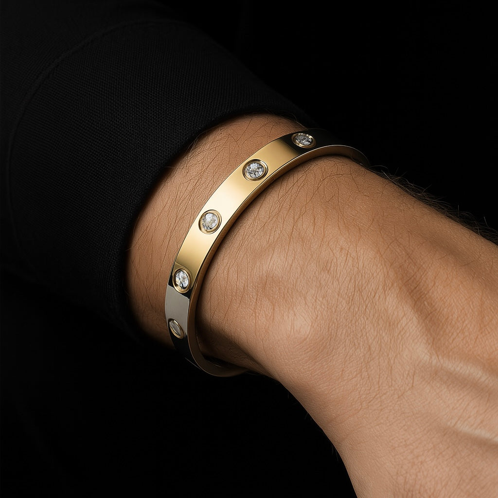 Majestic Torque Mens Gold Kada - MIOR JEWELS