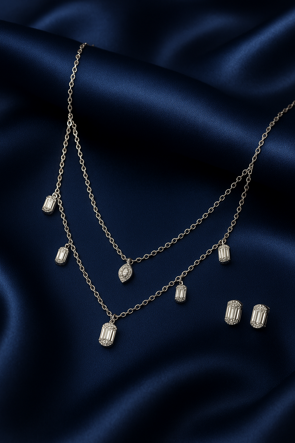 Crystal Eye Charm Necklace with Earrings - MIOR JEWELS