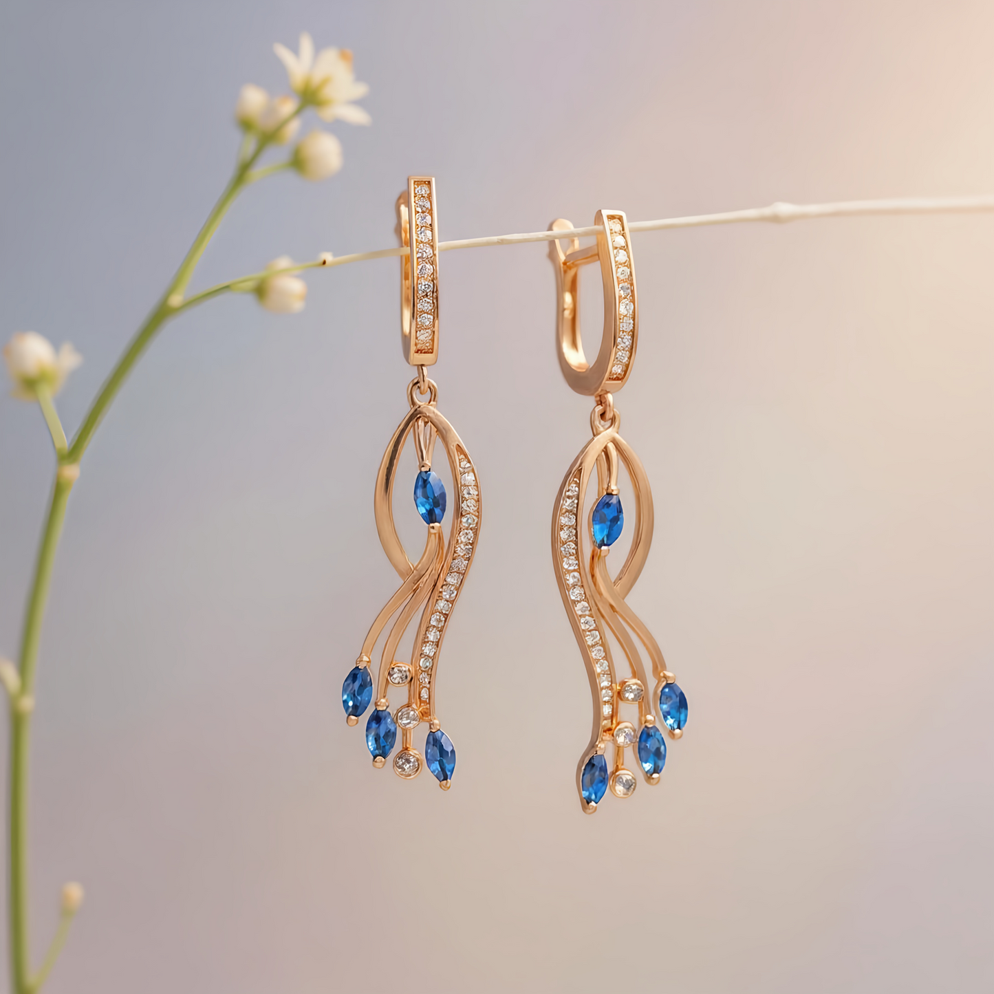 Royal Blue Charm Earrings - MIOR JEWELS