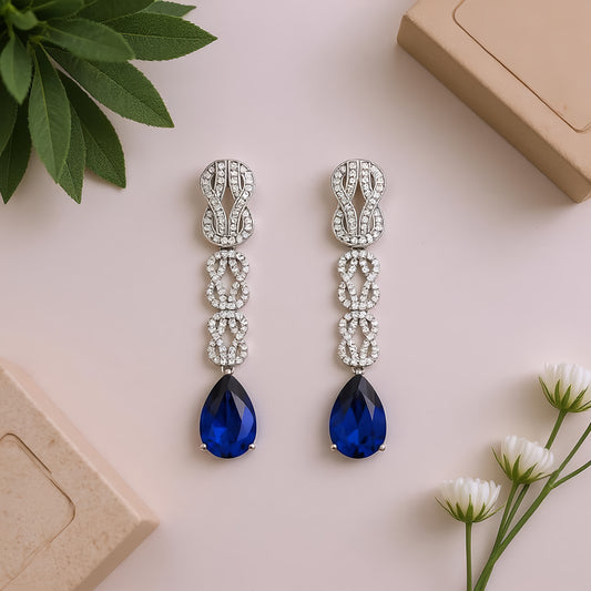 Blue Swirls Earrings - MIOR JEWELS