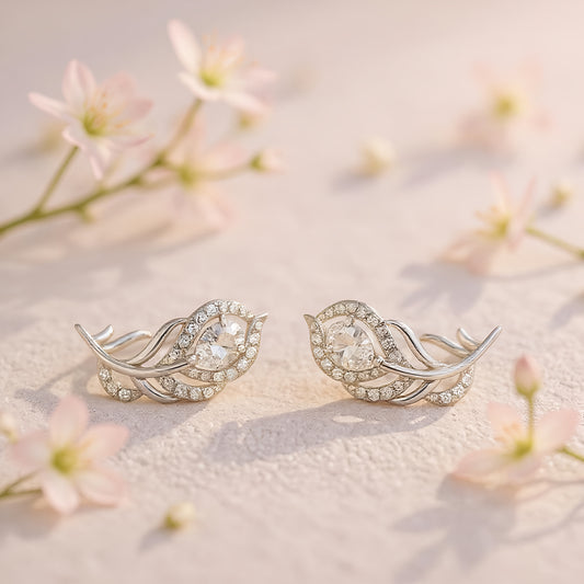 Feather Radiance Earrings - MIOR JEWELS