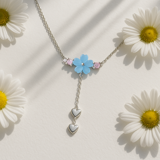 Azure Bloom Chain Pendant