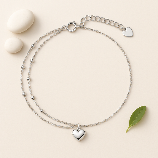 Heartbeat Layers Anklets Pair