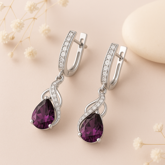Purple Swirls Earrings - MIOR JEWELS