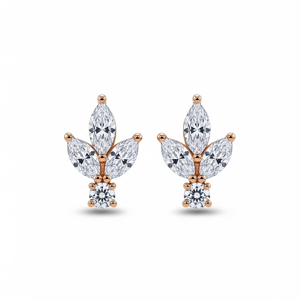 Blush Leaf Rose Gold Earrings