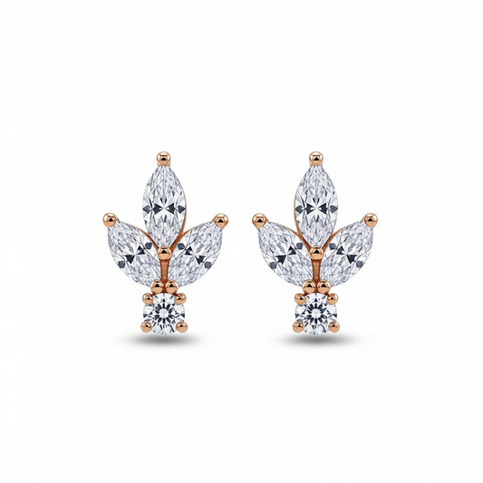 Blush Leaf Rose Gold Earrings