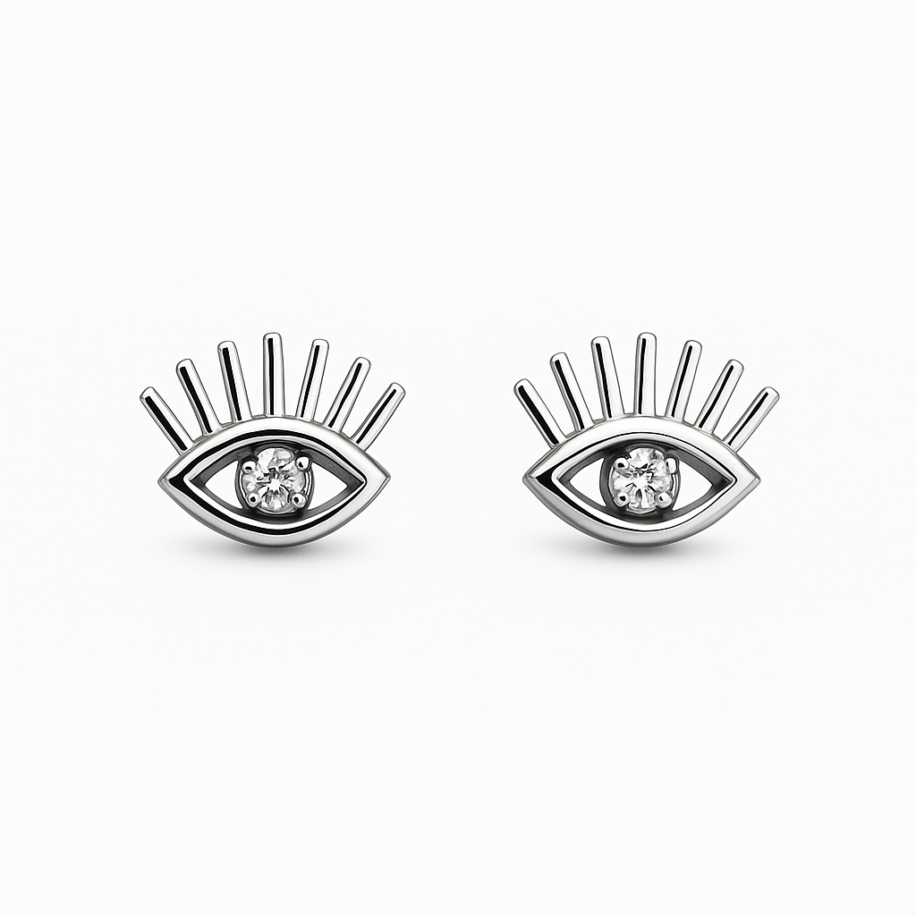 Evil Eye Silver Studs