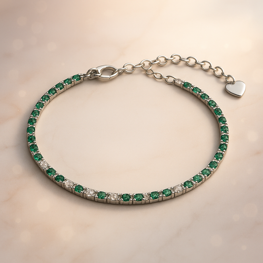 Green Gleam Tennis Bracelet - MIOR JEWELS