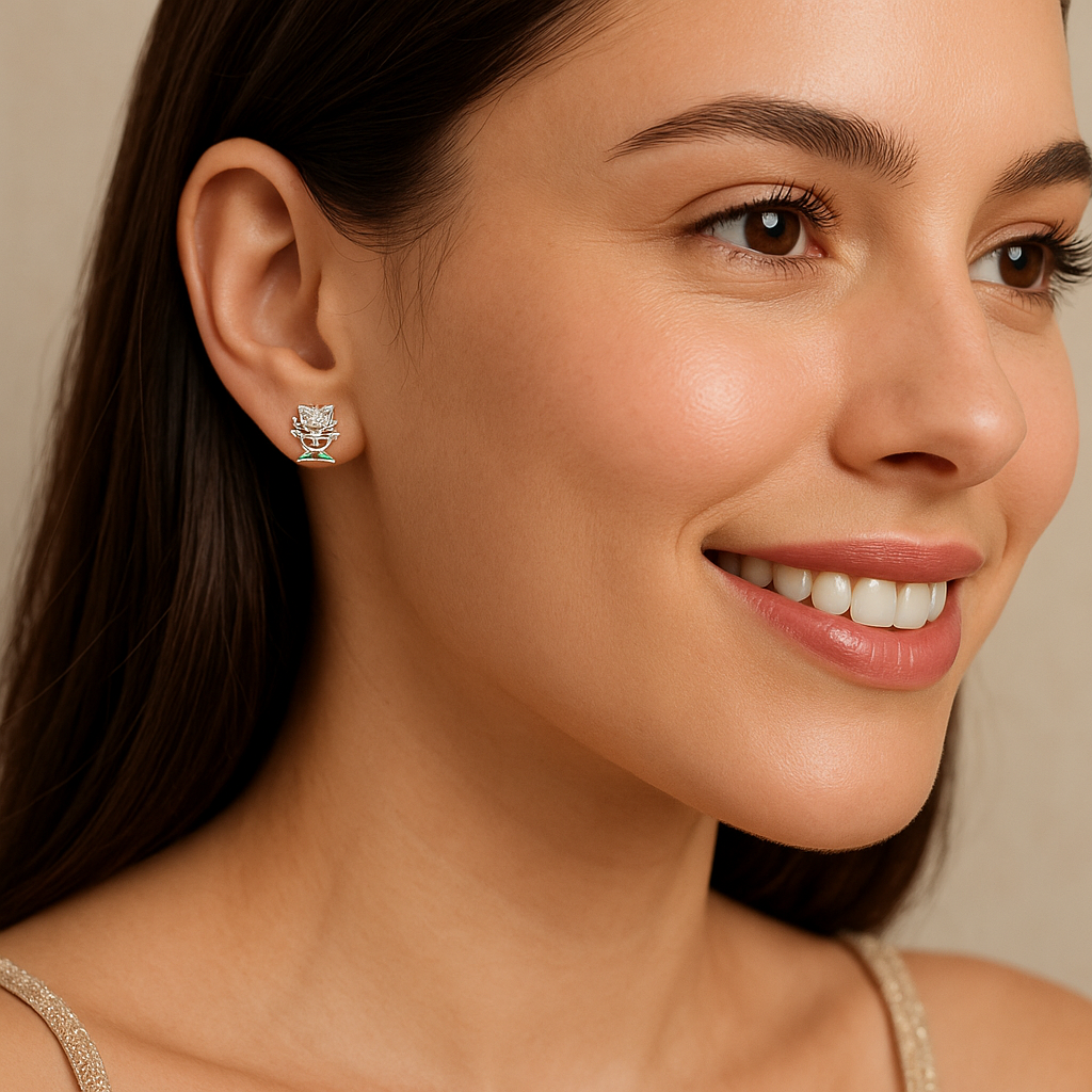 Crystal Cat Studs - MIOR JEWELS