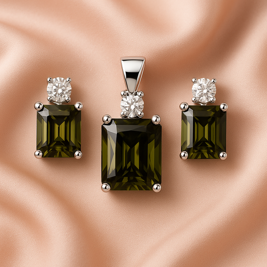 Lime Luxe Stud & Pendant Set - MIOR JEWELS