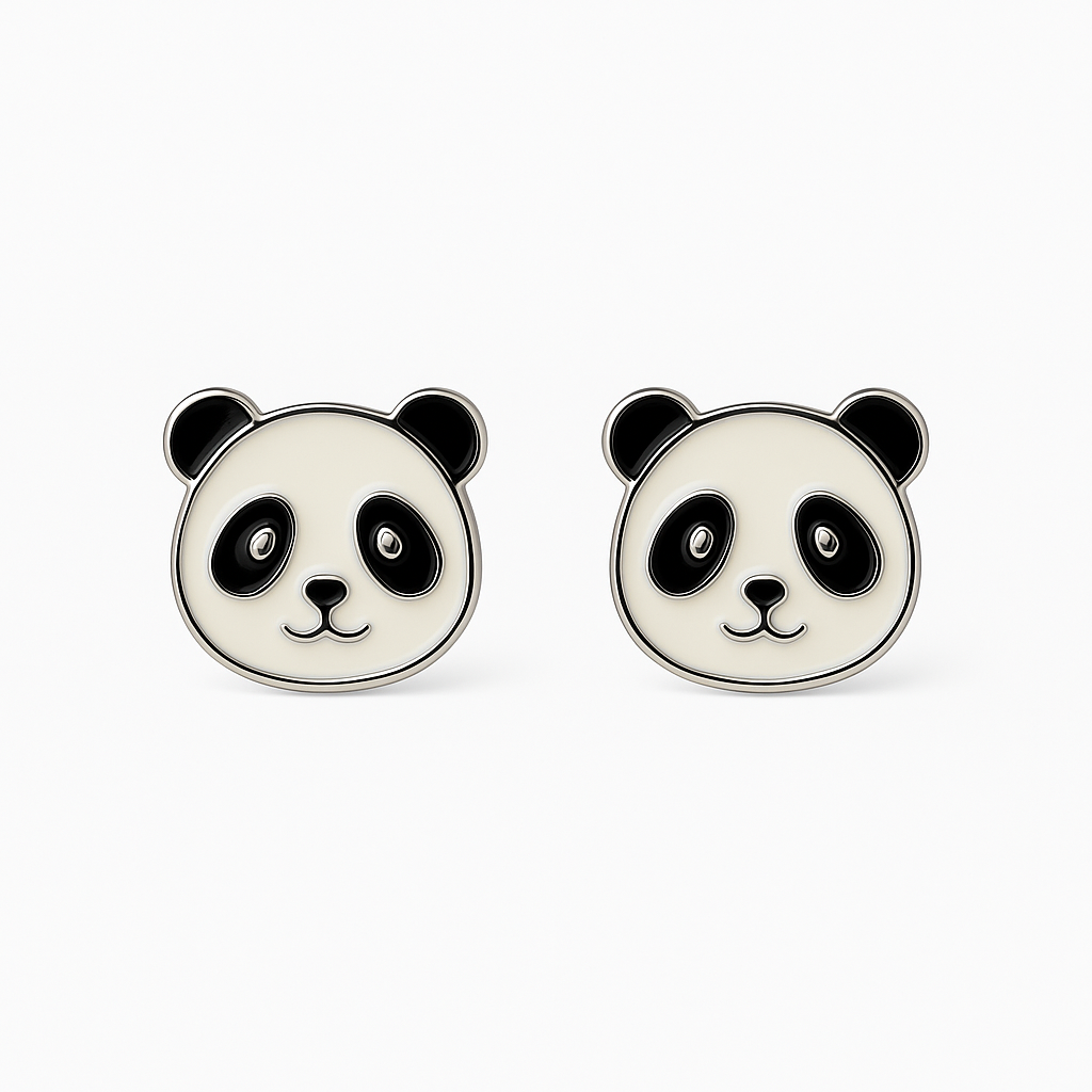 Enamel Panda Studs - MIOR JEWELS