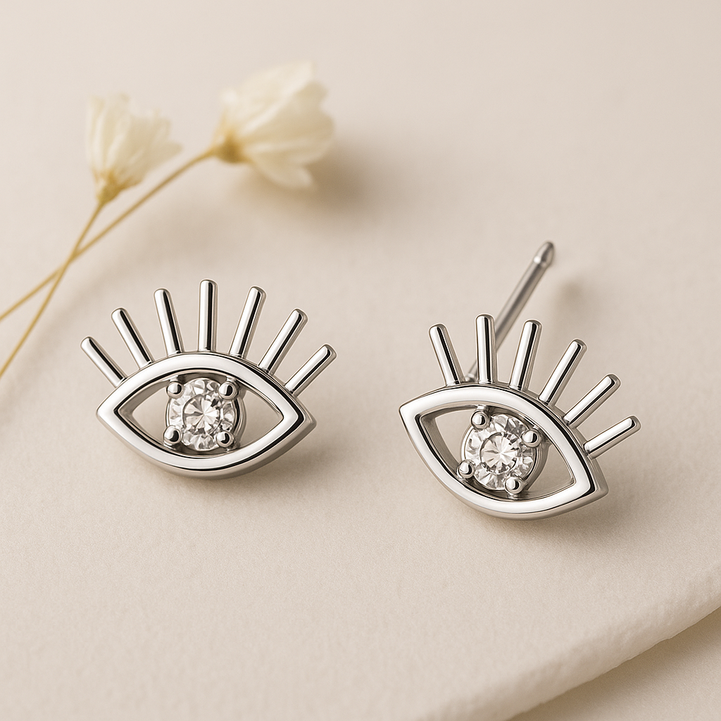 Evil Eye Silver Studs