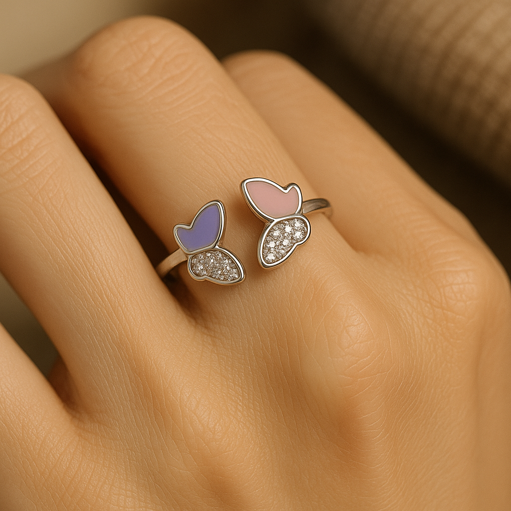 Twin Butterfly Silver Ring - MIOR JEWELS