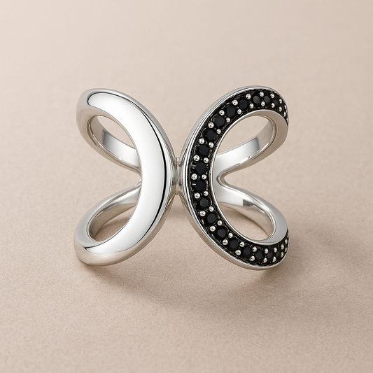 Dazzling Infinity Silver Band - MIOR JEWELS