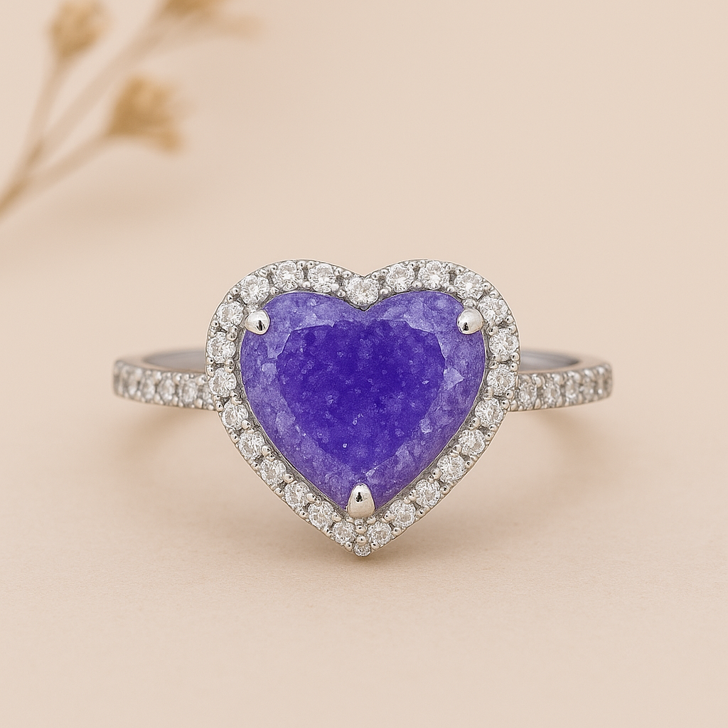 Lavender Heart Ice Solitaire Ring - MIOR JEWELS