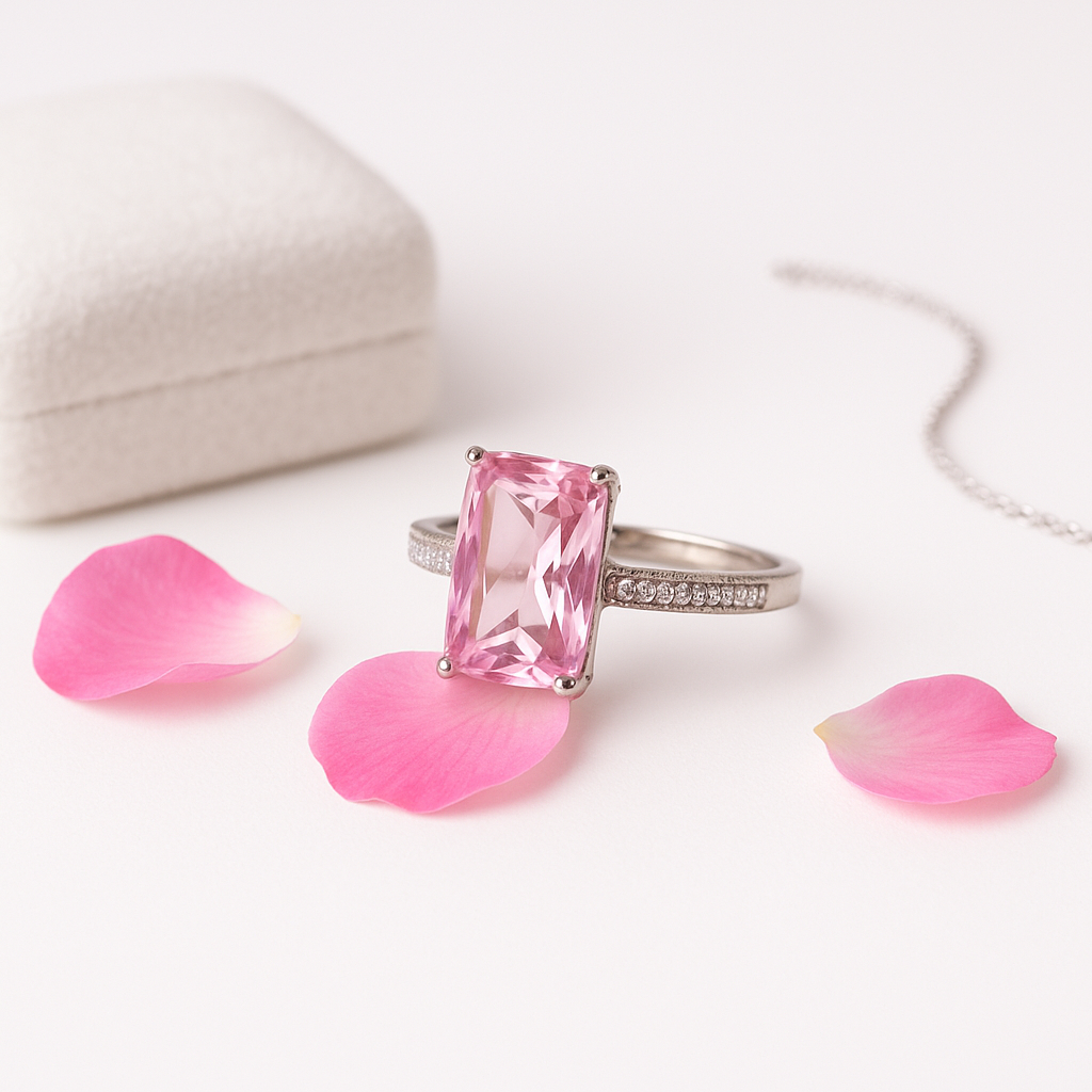 Rose Quartz Adjustable Ring - MIOR JEWELS
