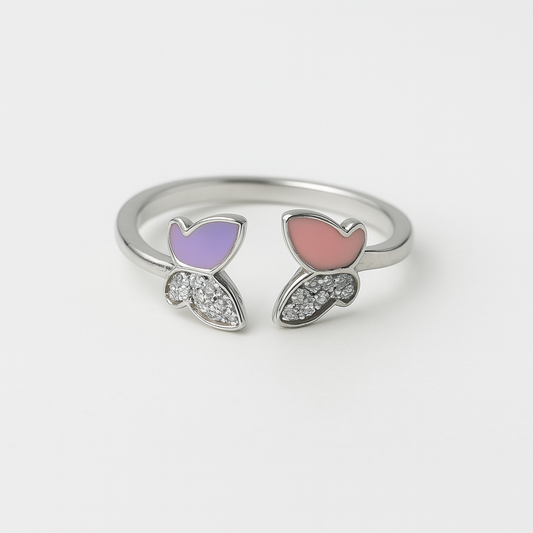 Twin Butterfly Silver Ring - MIOR JEWELS
